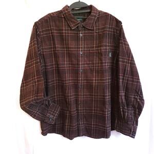 Woolrich Wine Plaid Flannel Shirt Mens XXL LS Outdoor Gorpcore Utility